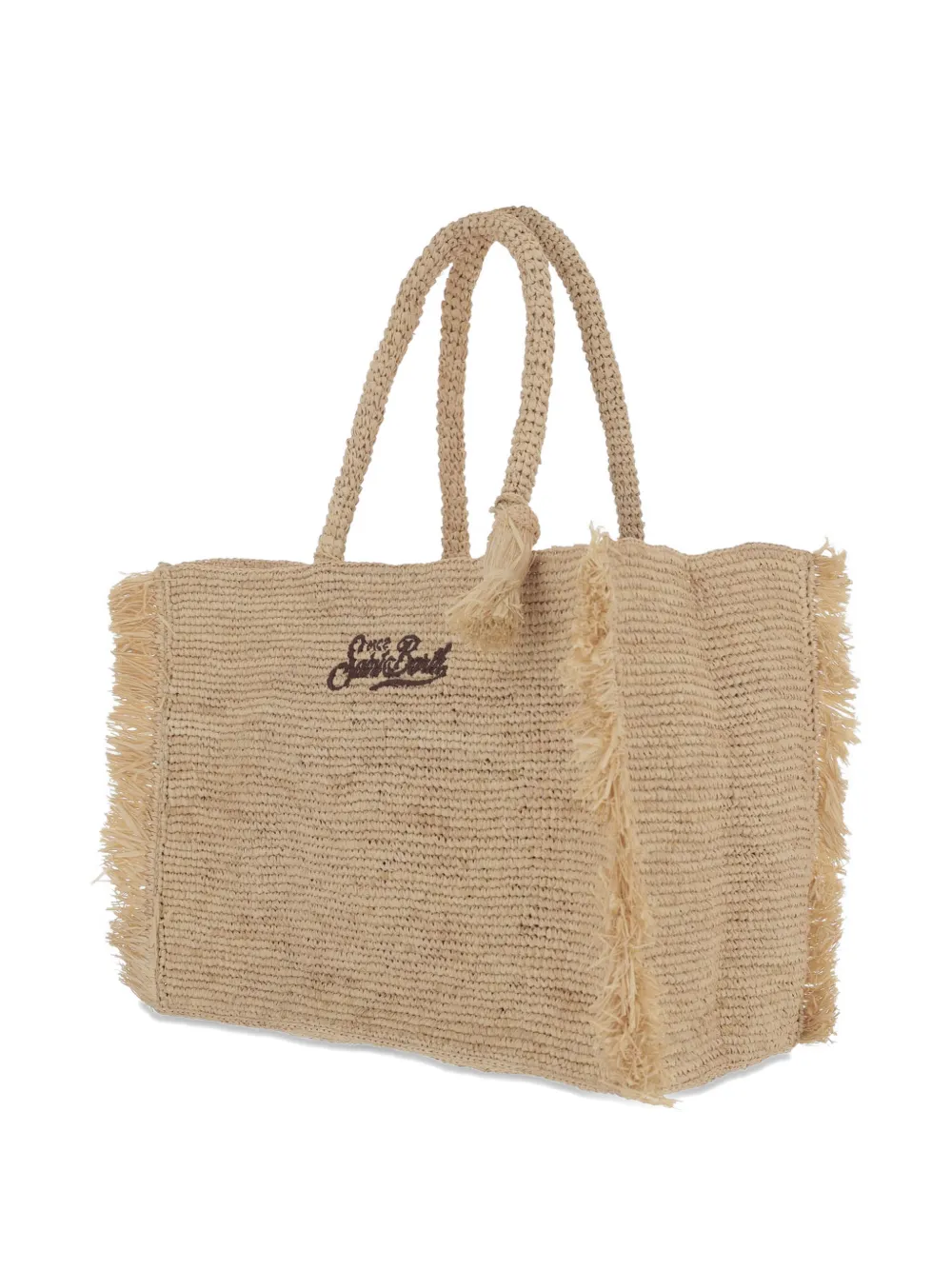  Mc2 Saint Barth Tassel-detail Raffia Shoulder Bag - Neutrals 