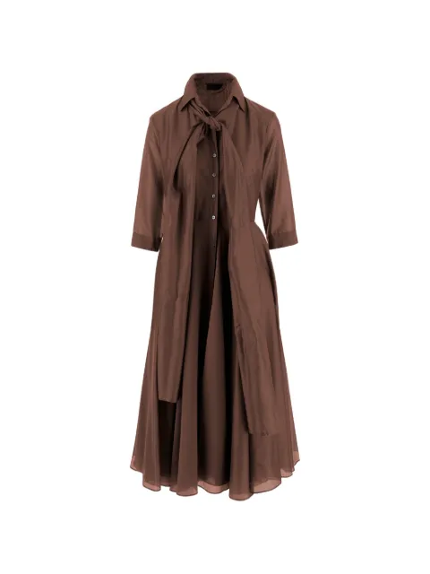 F.It tie-fastening long-sleeved midi dress