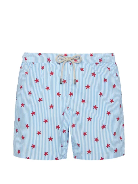 MC2 Saint Barth starfish-print striped swim shorts