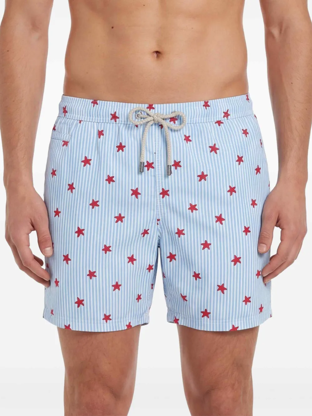 MC2 Saint Barth Gestreepte zwembroek met print Blauw