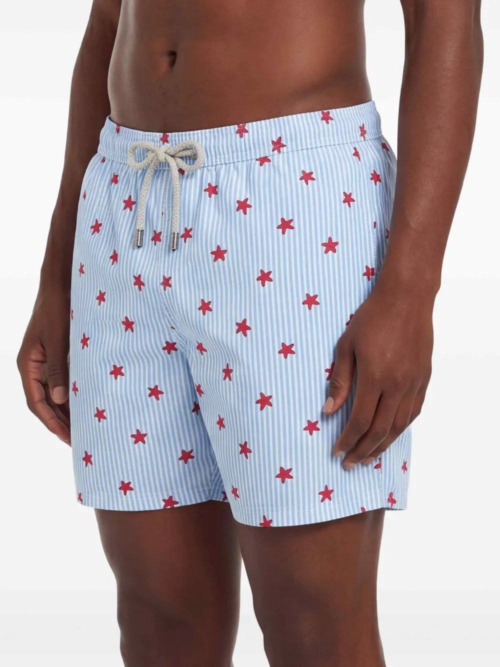 MC2 Saint Barth Gestreepte zwembroek met print Blauw