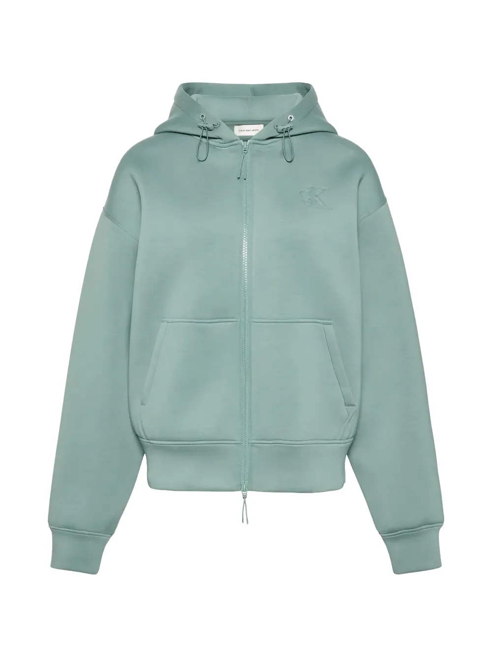 Calvin Klein logo-embossed zip-up hoodie - Blu
