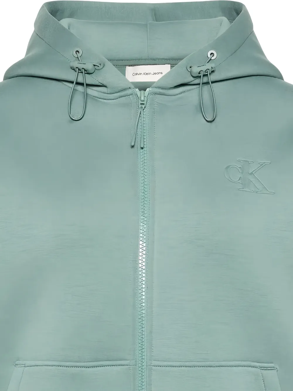  Calvin Klein Logo-embossed Zip-up Hoodie - Blue 