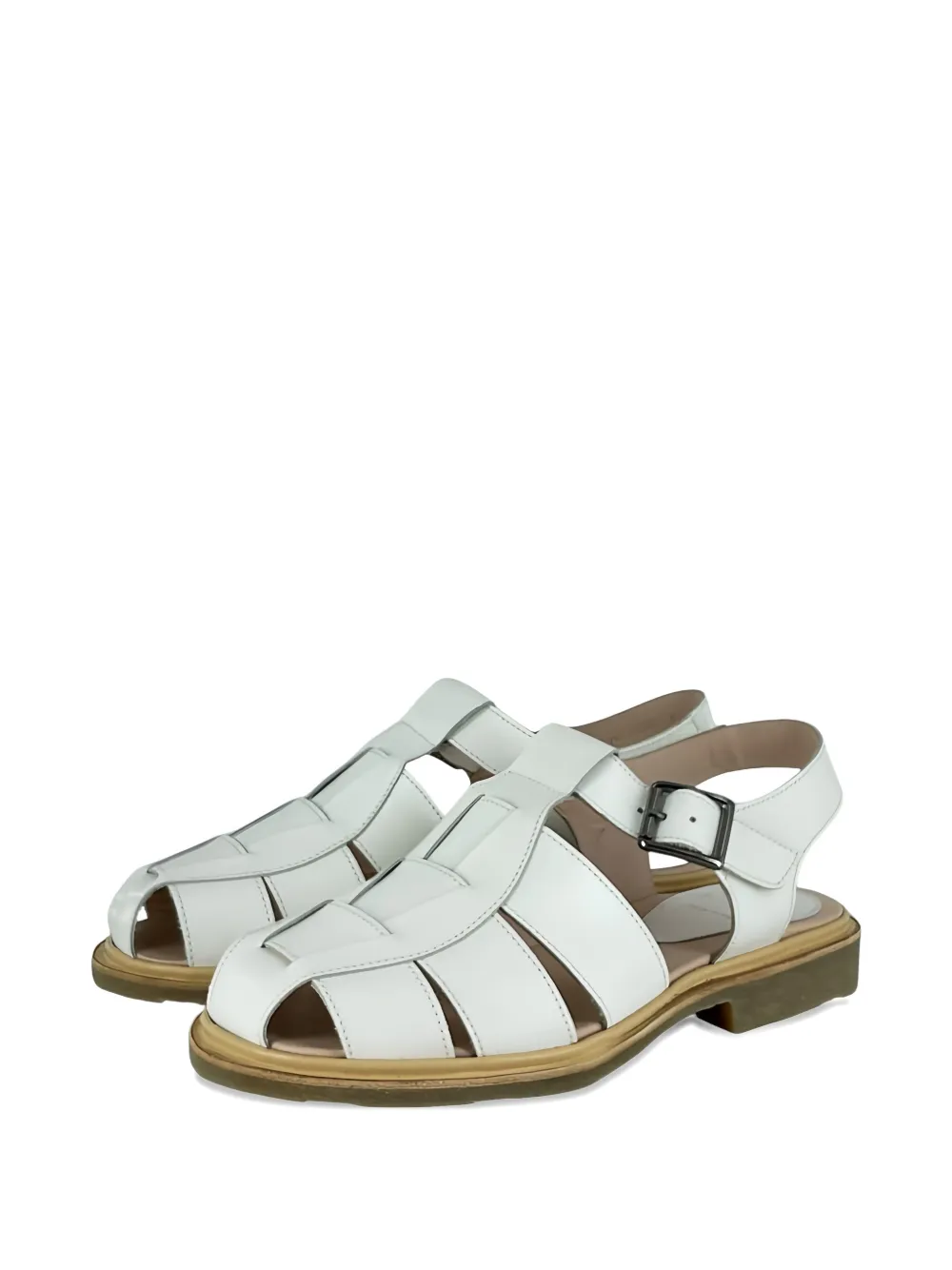 Paraboot Iberis buckle leather lace-up shoes Wit