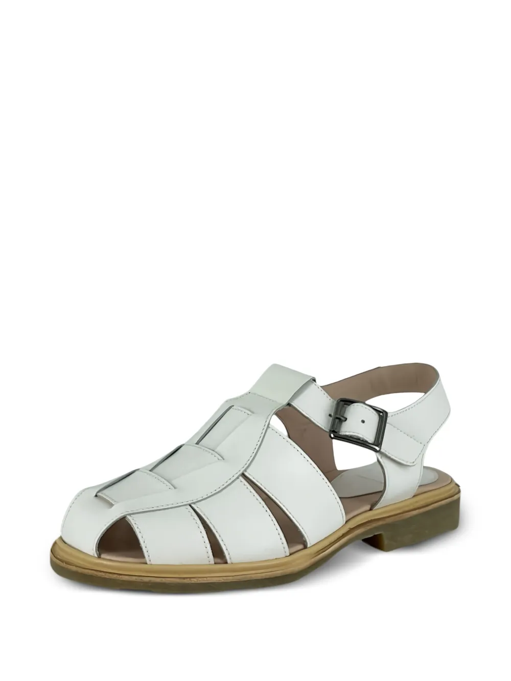  Paraboot Iberis Buckle Leather Lace-up Shoes - White 