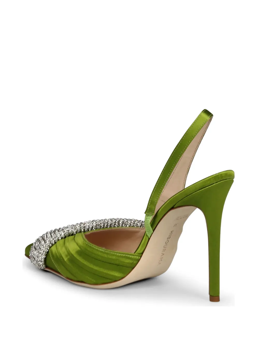  Hibourama Embellished Slingback Pumps - Green 