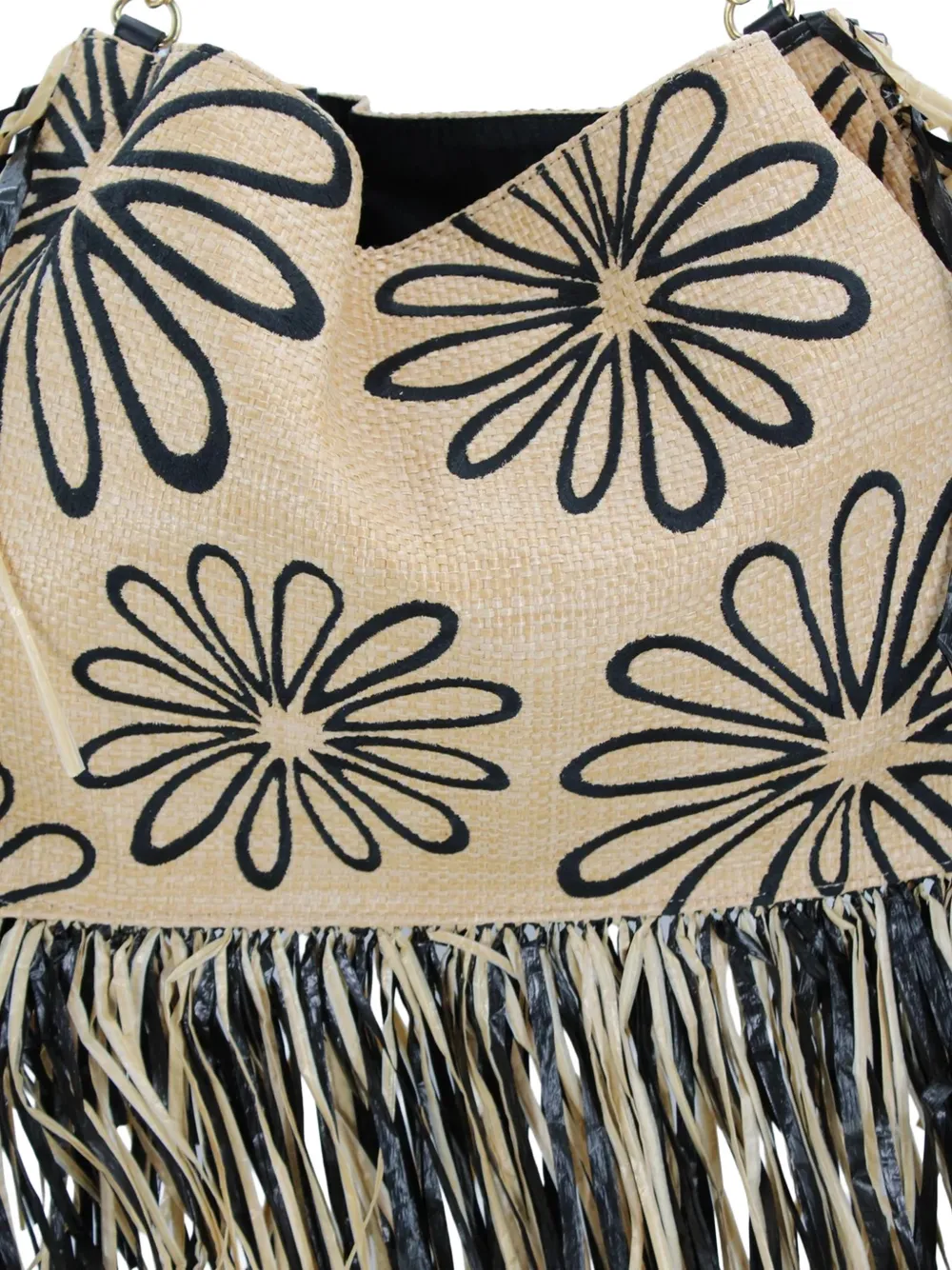  Farm Rio Floral Fringe Tote Bag - Neutrals 