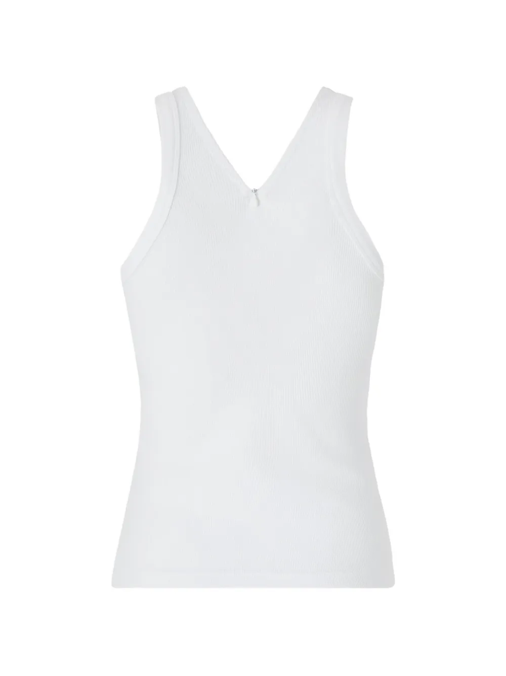 PINKO Ribgebreide tanktop met V-hals en logo Wit