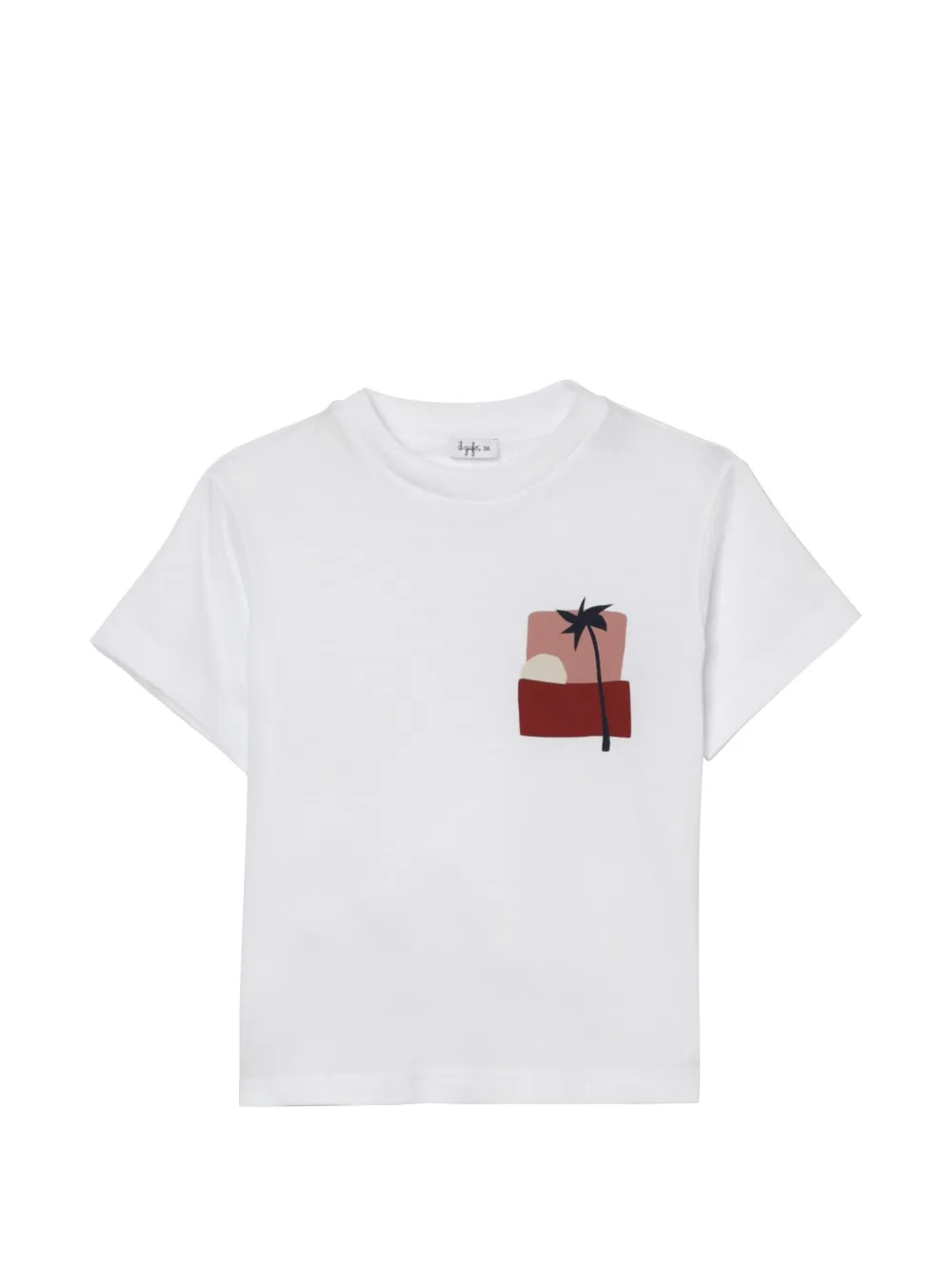 Il Gufo T-shirt con taschino e palma - Bianco