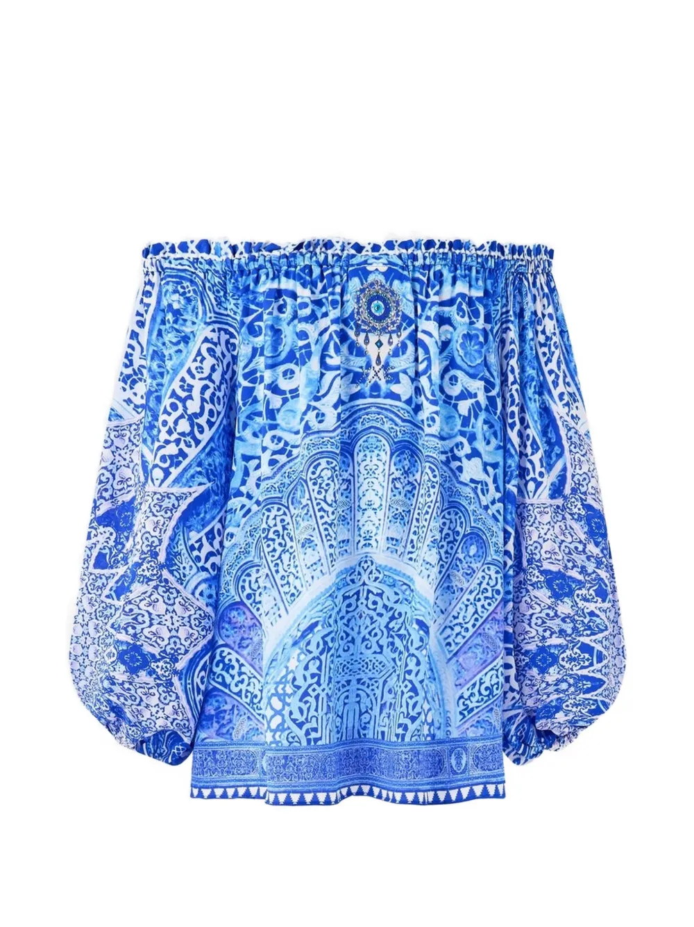 Camilla Bosphorous off-shoulder top Blauw