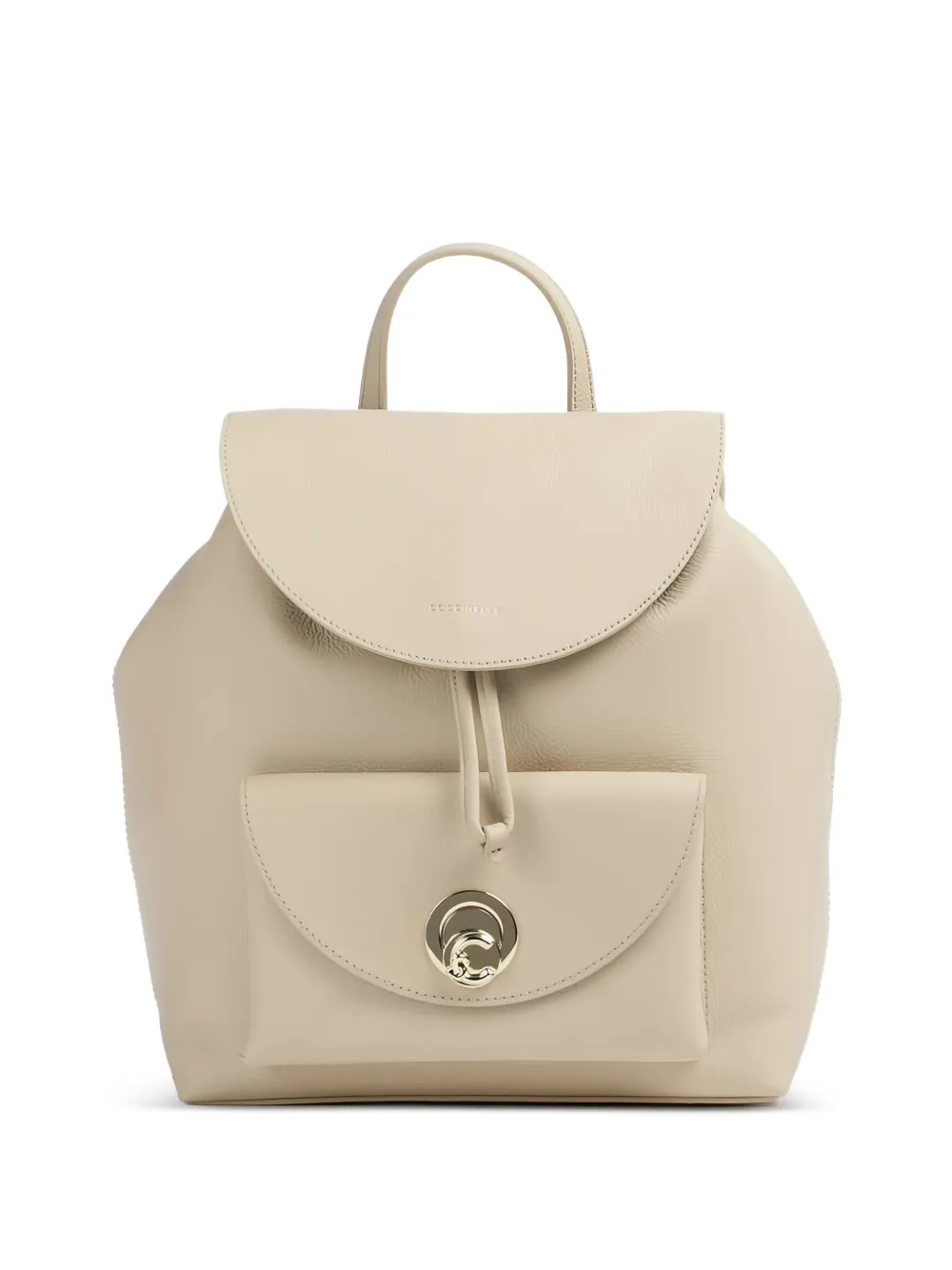 Coccinelle drawstring flap leather shoulder bag - Toni neutri
