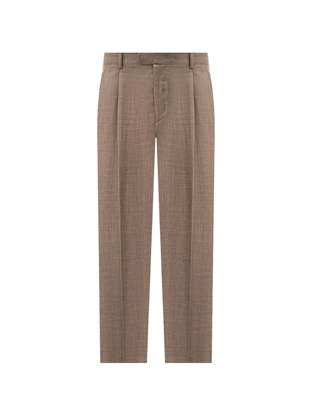 Brett Johnson Pleated Trousers In Brown