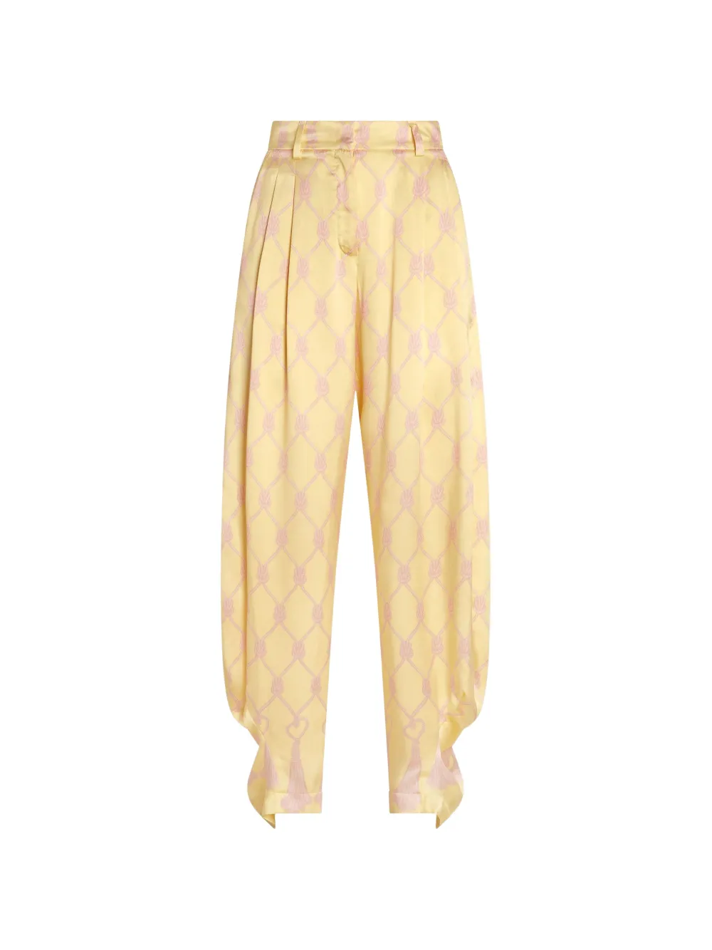 Genny silk printed trousers - Giallo