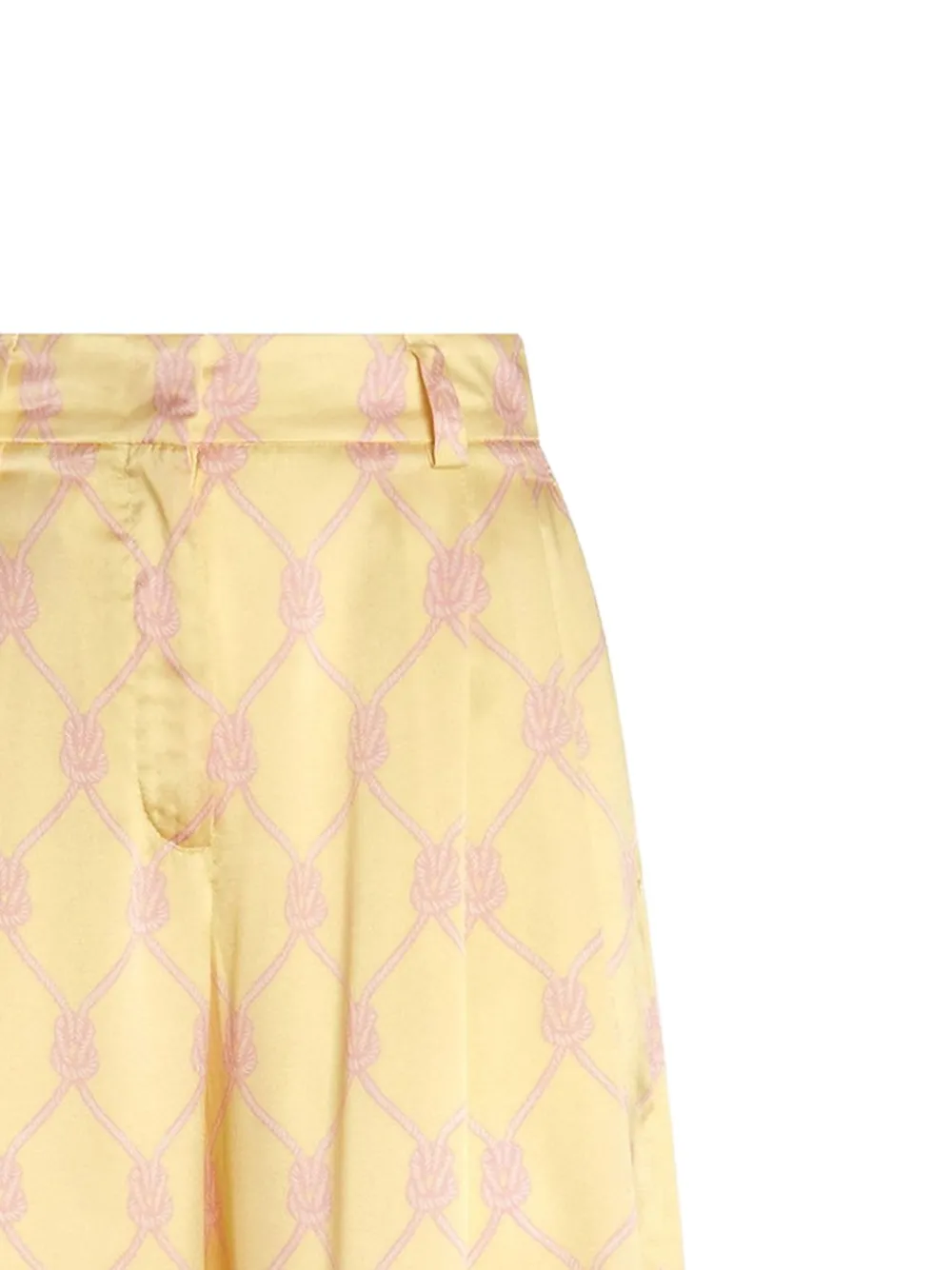  Genny Silk Printed Trousers - Yellow 