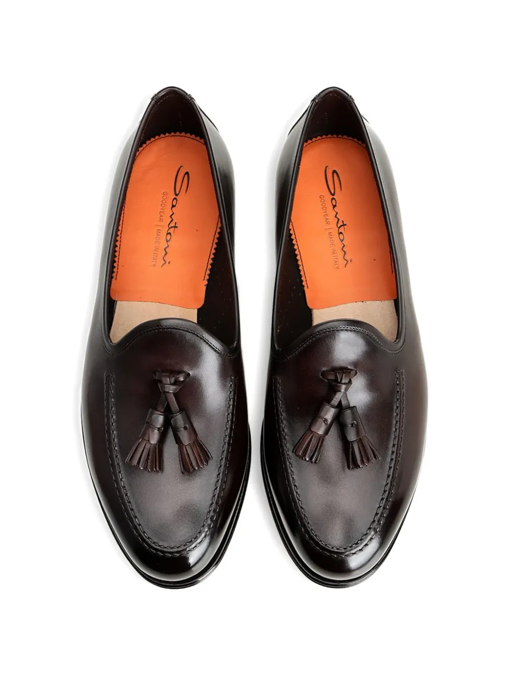 Santoni Andrew leren loafers Bruin