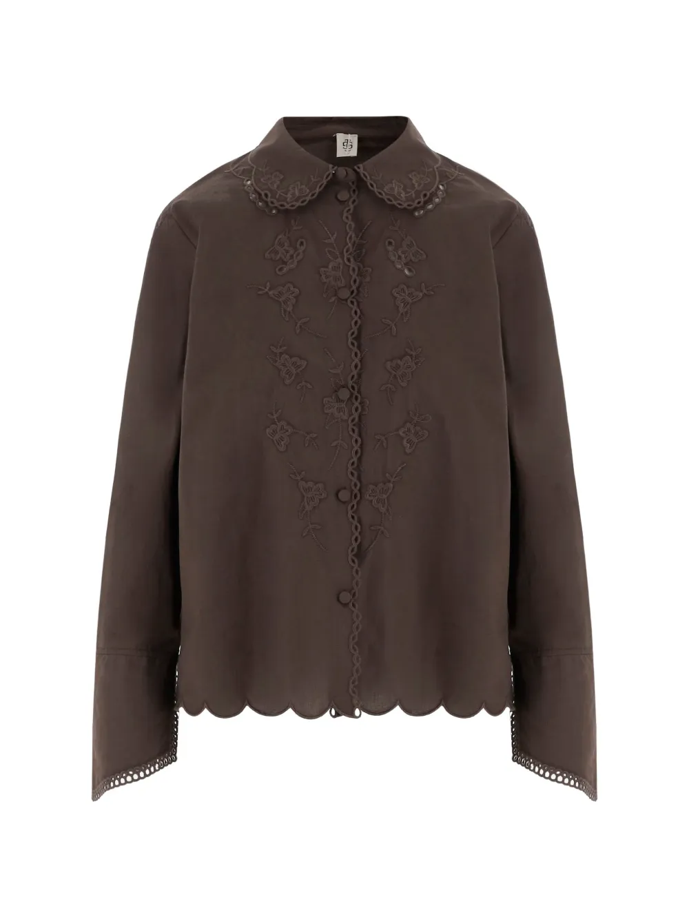 The Garment scalloped embroidered shirt - Marrone