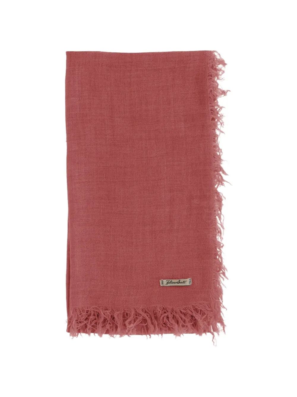 Faliero Sarti fringed square scarf - Rosso
