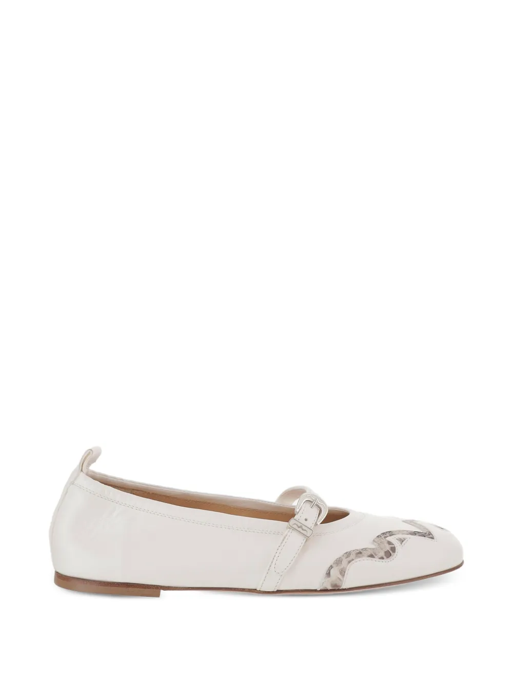 Sartore buckle python-panel ballet flats - Bianco