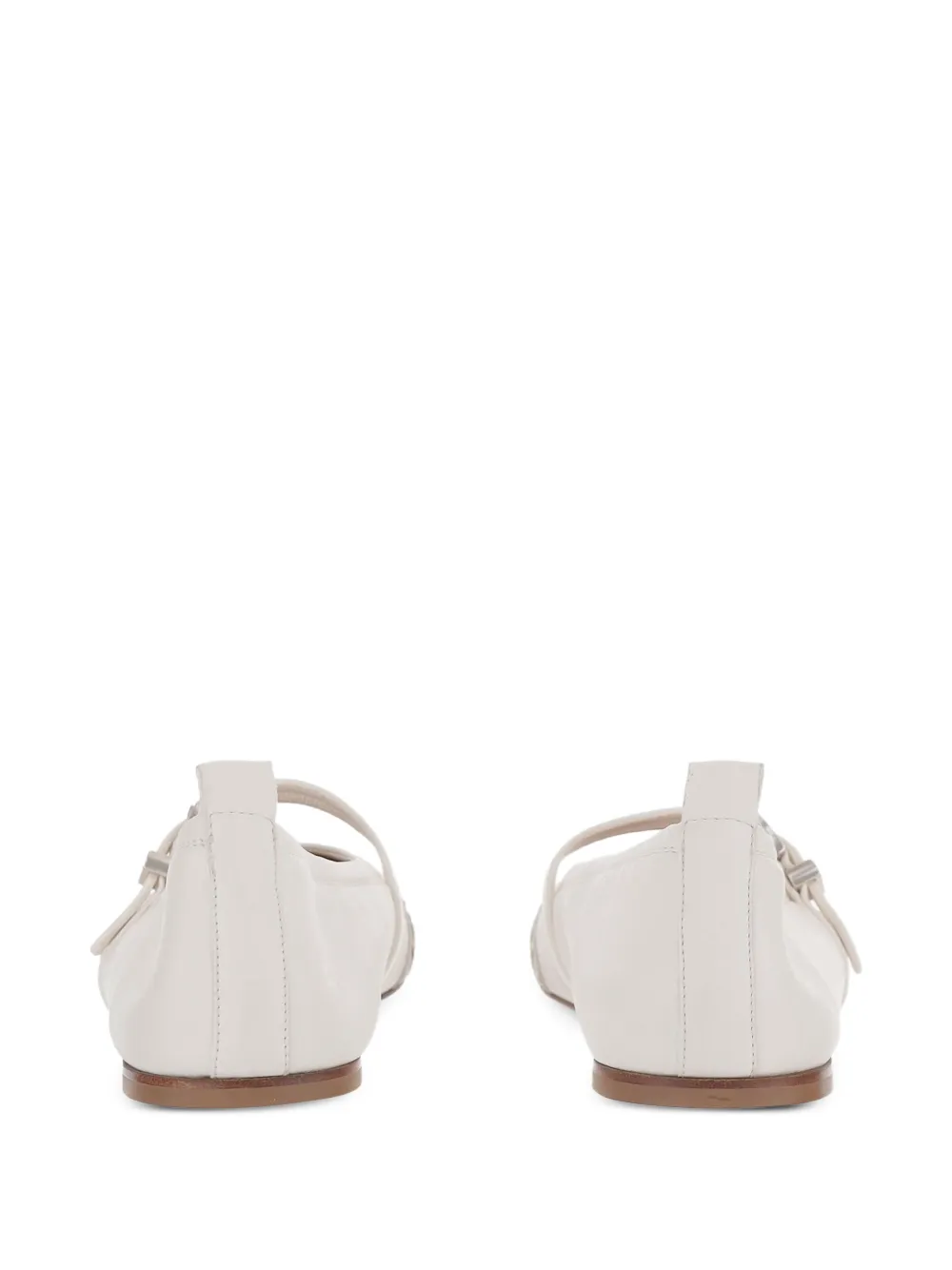 Sartore Ballerina's met pythonvlak en gesp Wit