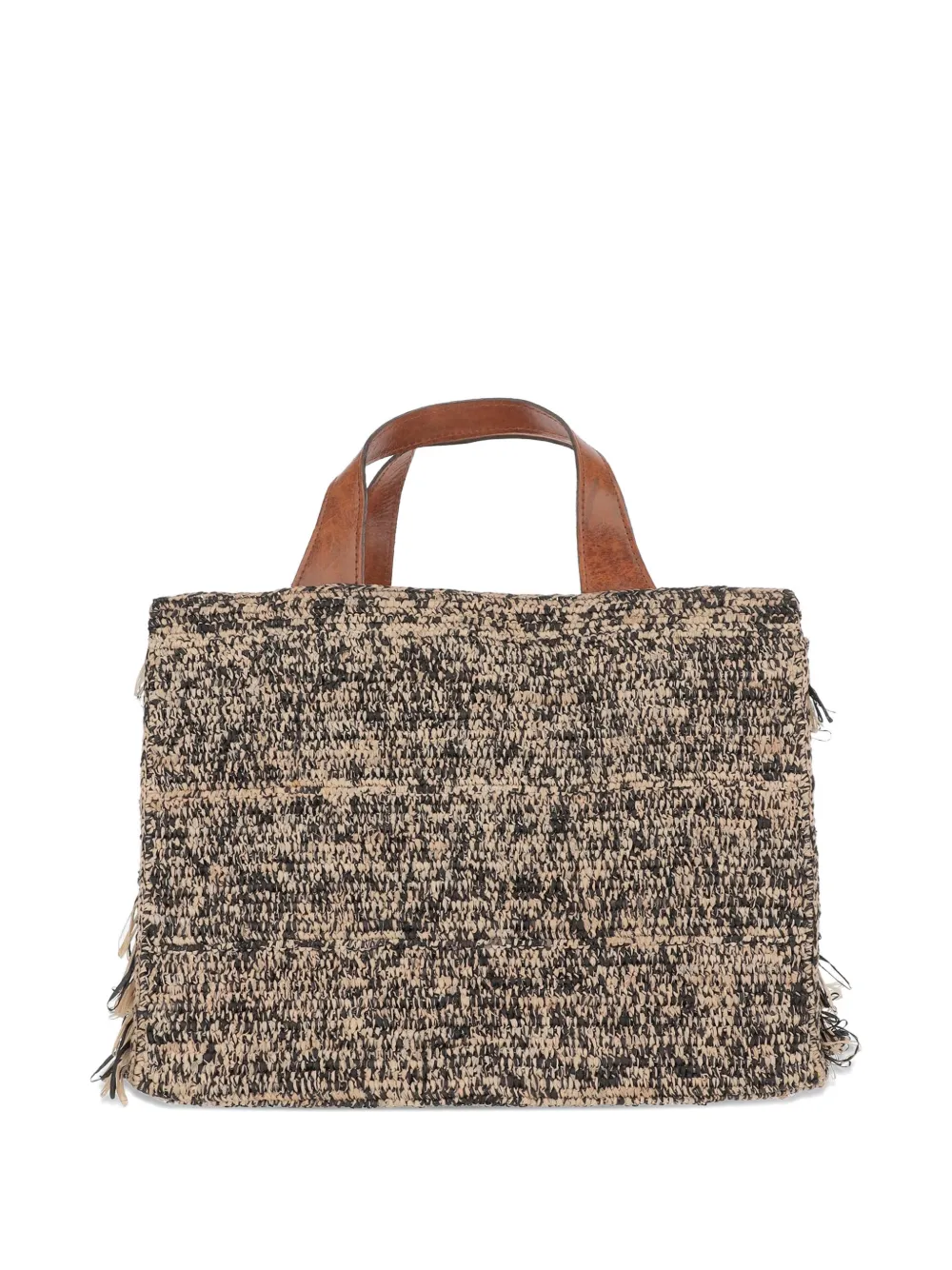  Ibeliv Onja Woven Raffia Fringe Tote Bag - Neutrals 
