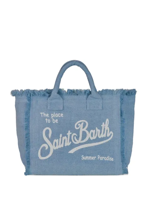 MC2 Saint Barth Collette fringed zip linen tote bag