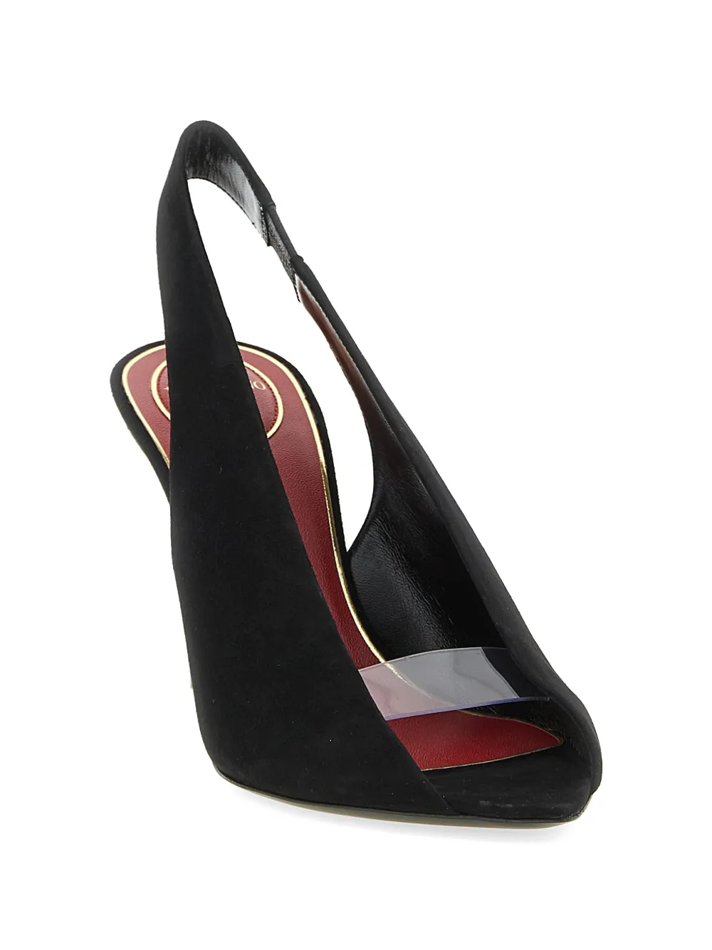 Valentino Garavani Révélé pumps met open neus en logo Zwart