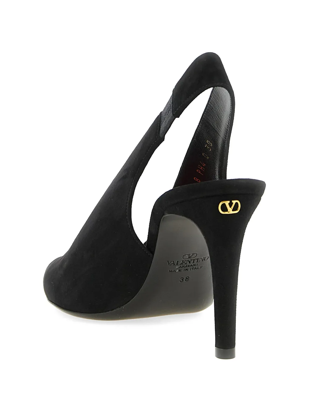 Valentino Garavani Révélé pumps met open neus en logo Zwart