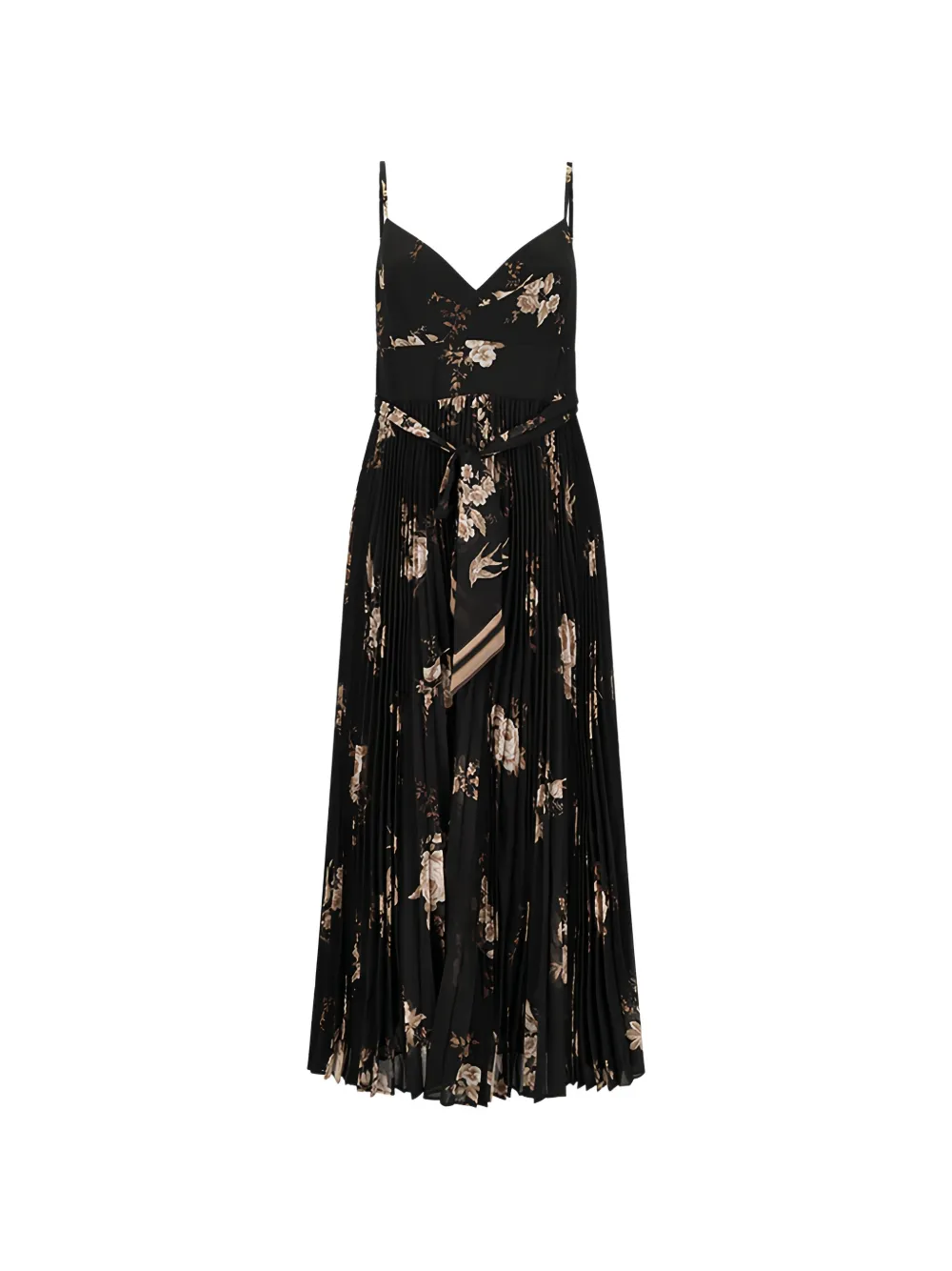 ZIMMERMANN Sunray pleated floral midi dress - Nero