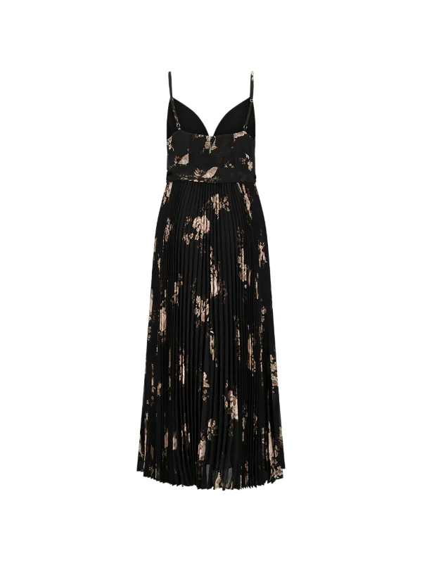 ZIMMERMANN Sunray Pleated Picnic Dress | Black Floral | Size 3 ZIMMERMANN Sunray Pleated Picnic Dress | Black Floral | Size 3