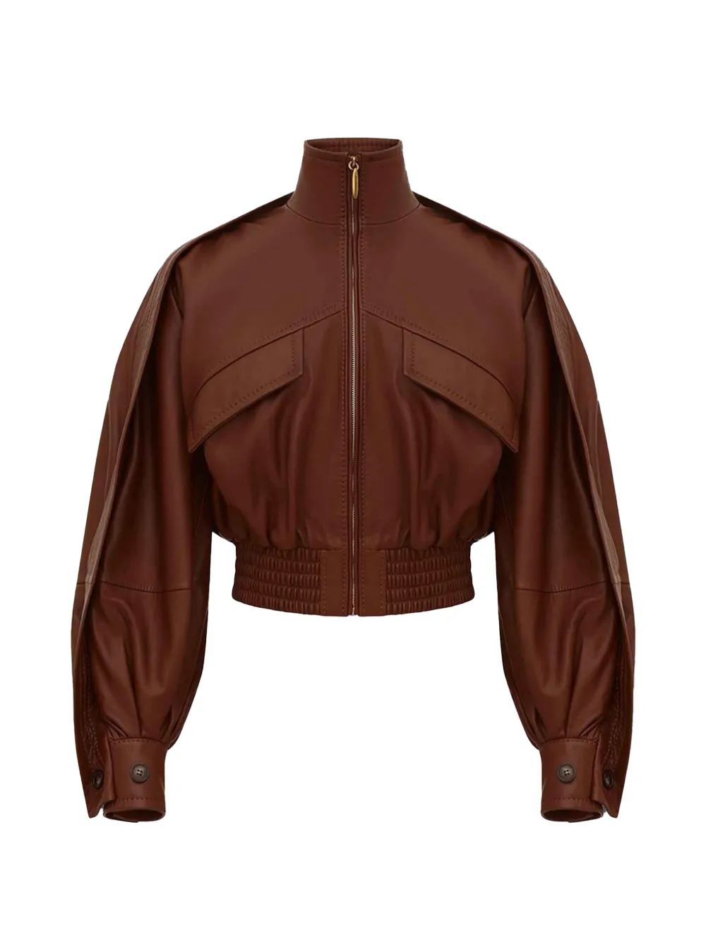 ZIMMERMANN Luna leather bomber jacket - Marrone