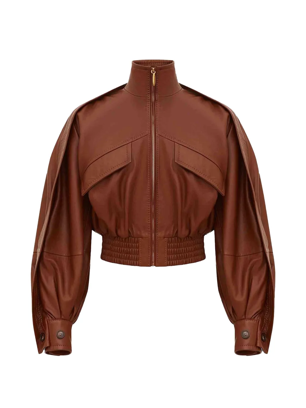 ZIMMERMANN Luna leather bomber jacket - Braun