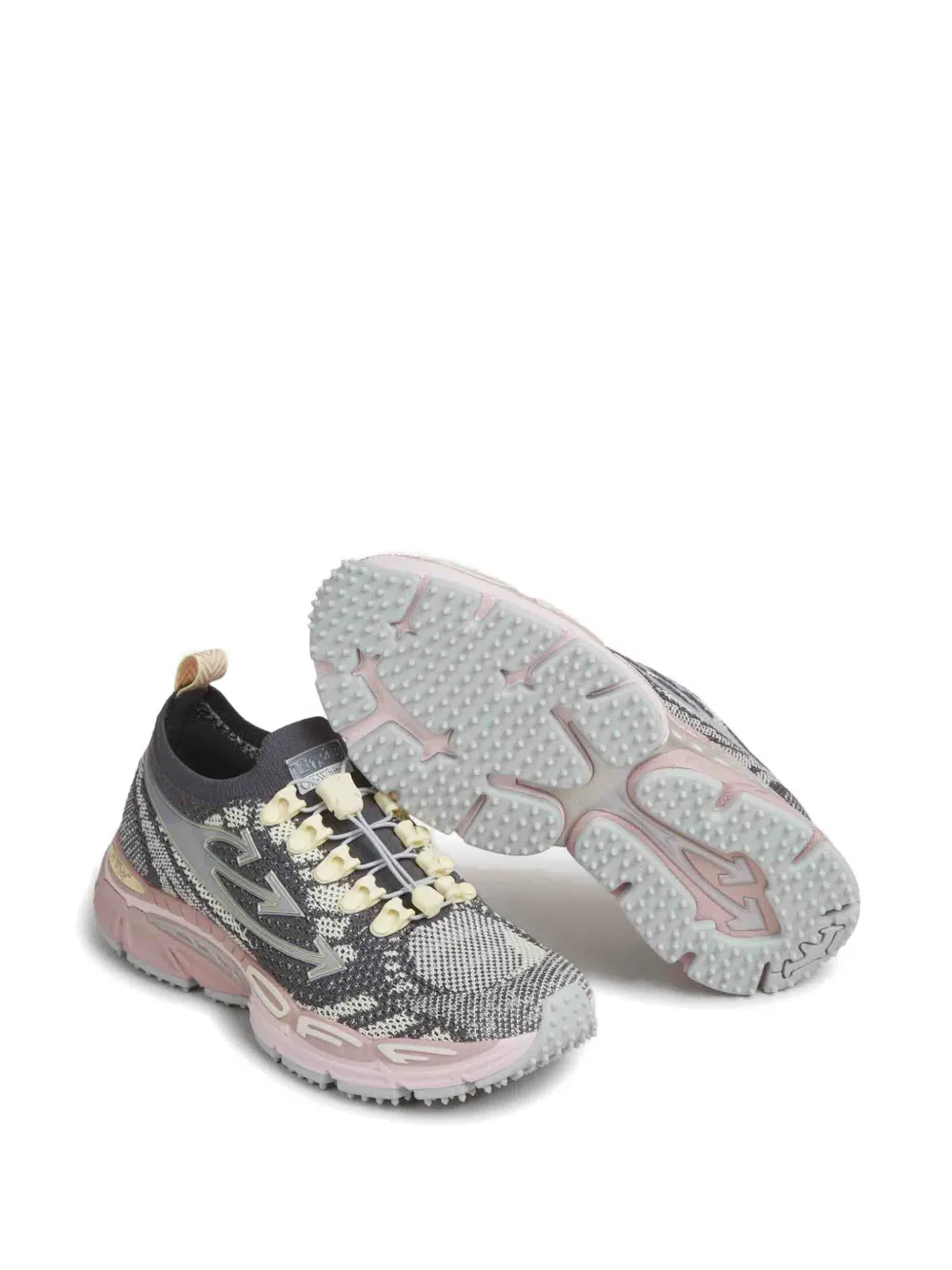 Off-White W-Be Right Back Knit-001 lace-up sneakers Grijs