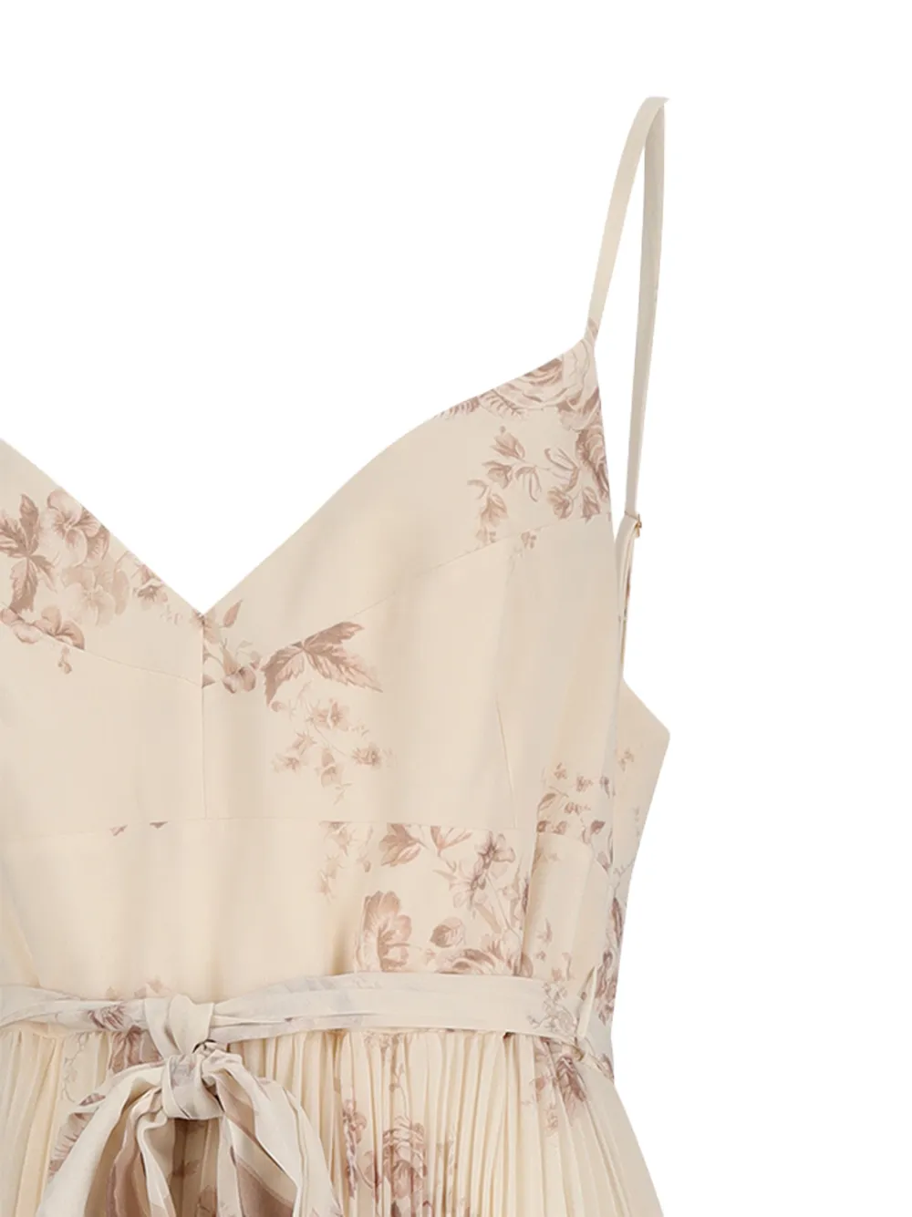 ZIMMERMANN Sunray geplooide midi-jurk Beige