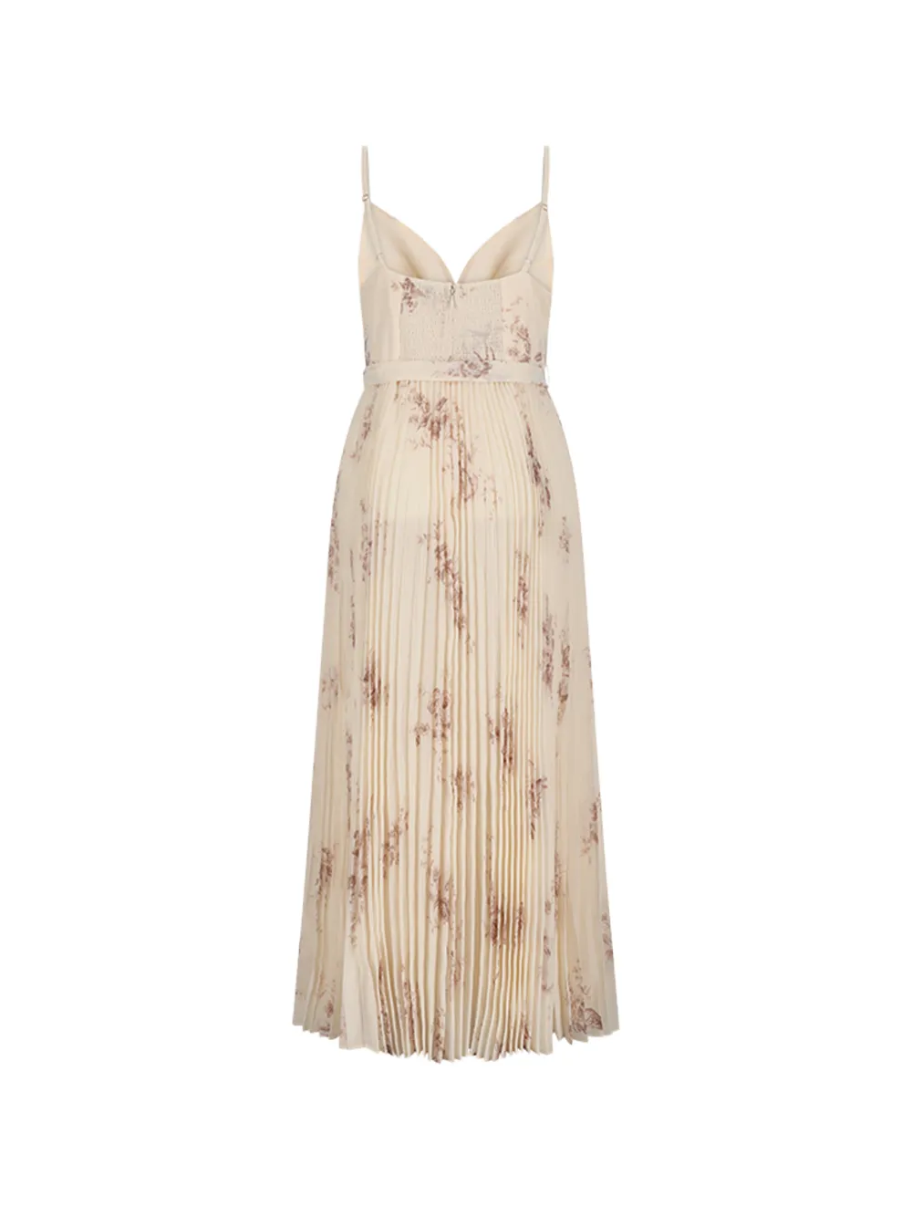 ZIMMERMANN Sunray geplooide midi-jurk Beige