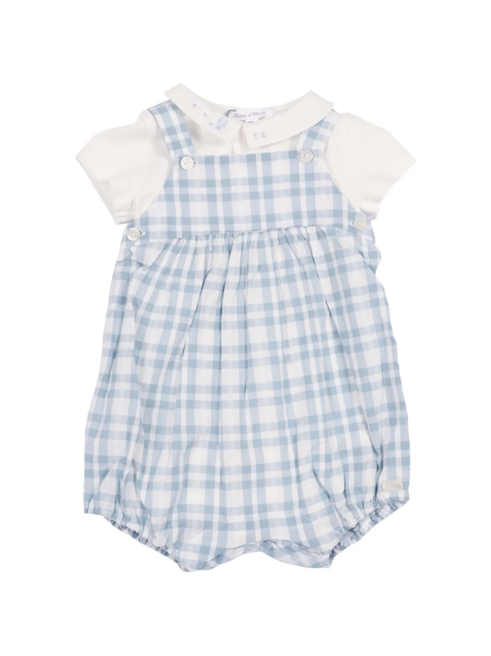 Tartine Et Chocolat gingham-check dungarees set - Blau