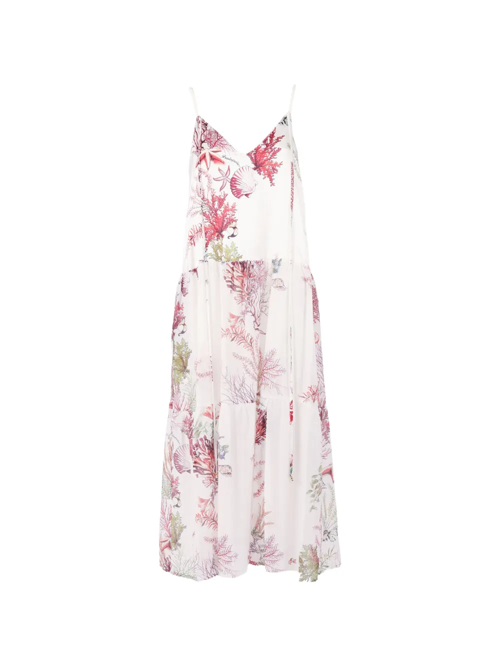 Shirtaporter tiered printed dress - Weiß