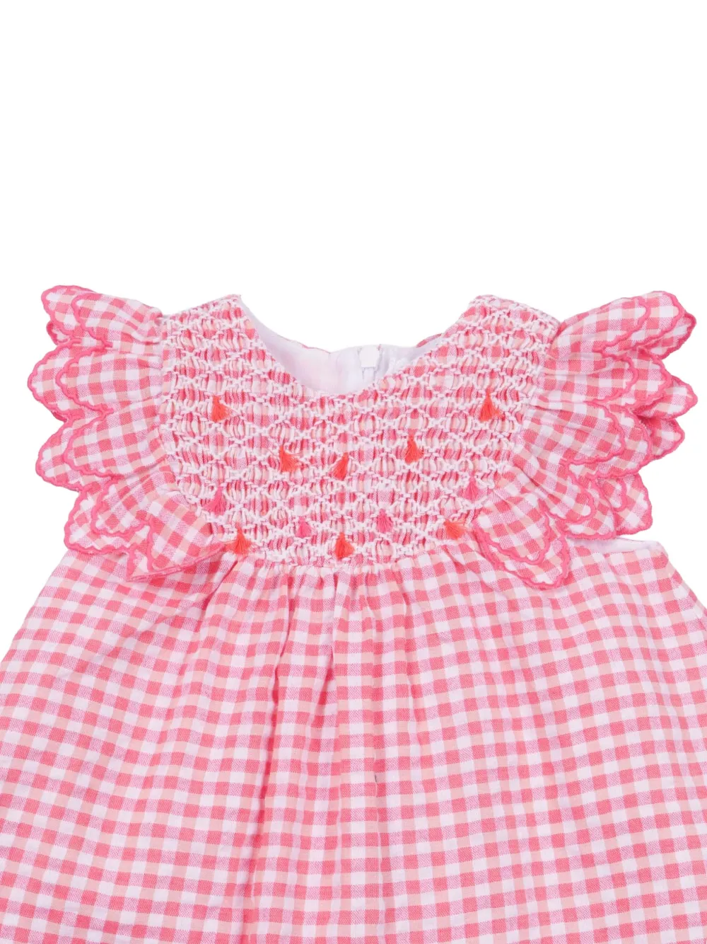 Tartine Et Chocolat Gesmockte jurk met gingham ruit Roze
