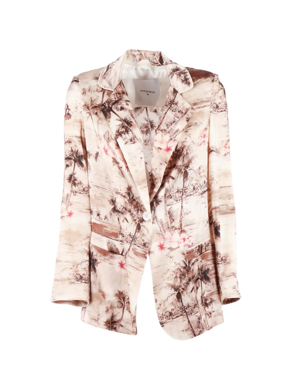 Shirtaporter graphic-print blazer - Neutrals