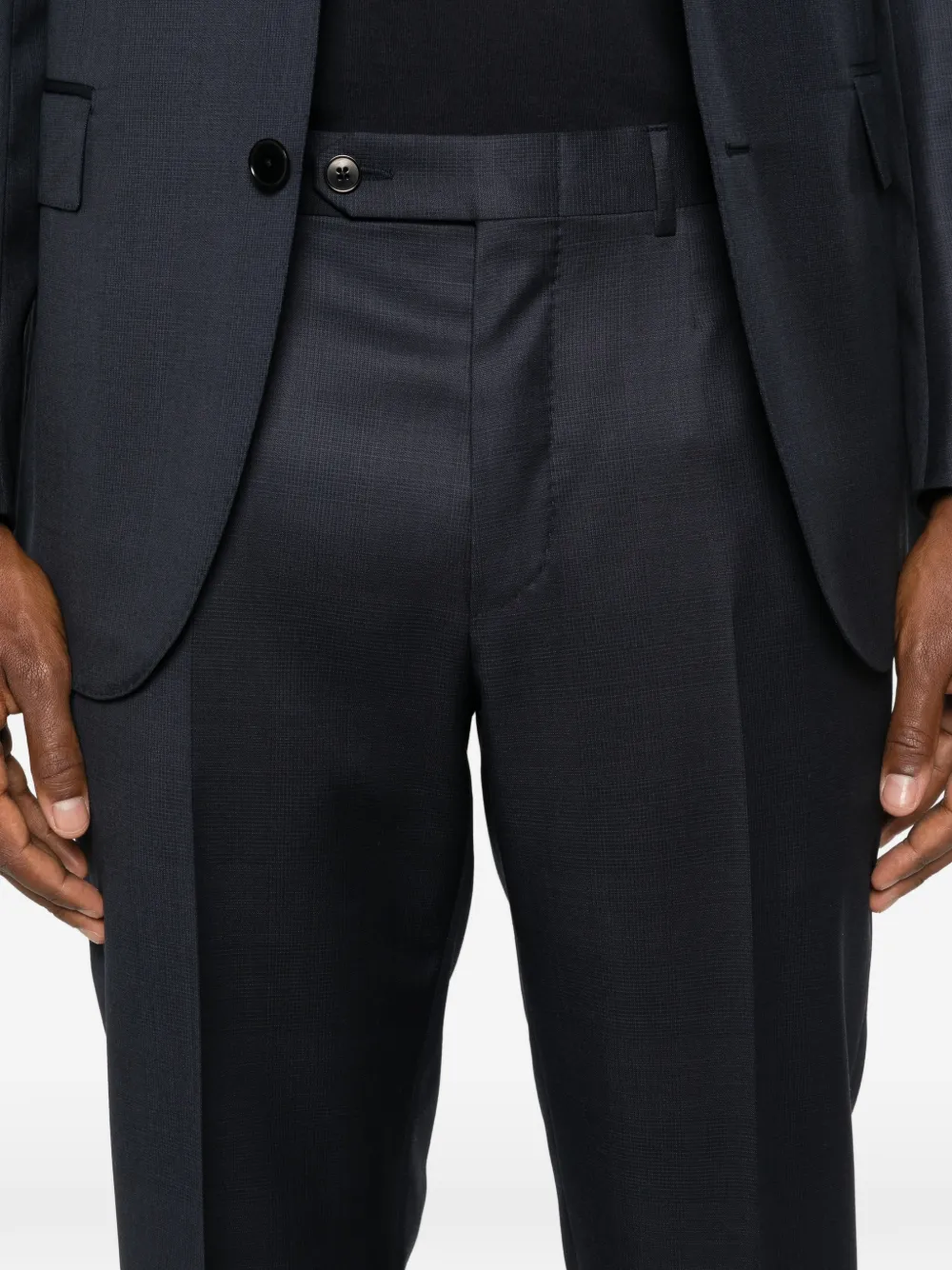 Zegna Wollen pak met enkele rij knopen Blauw