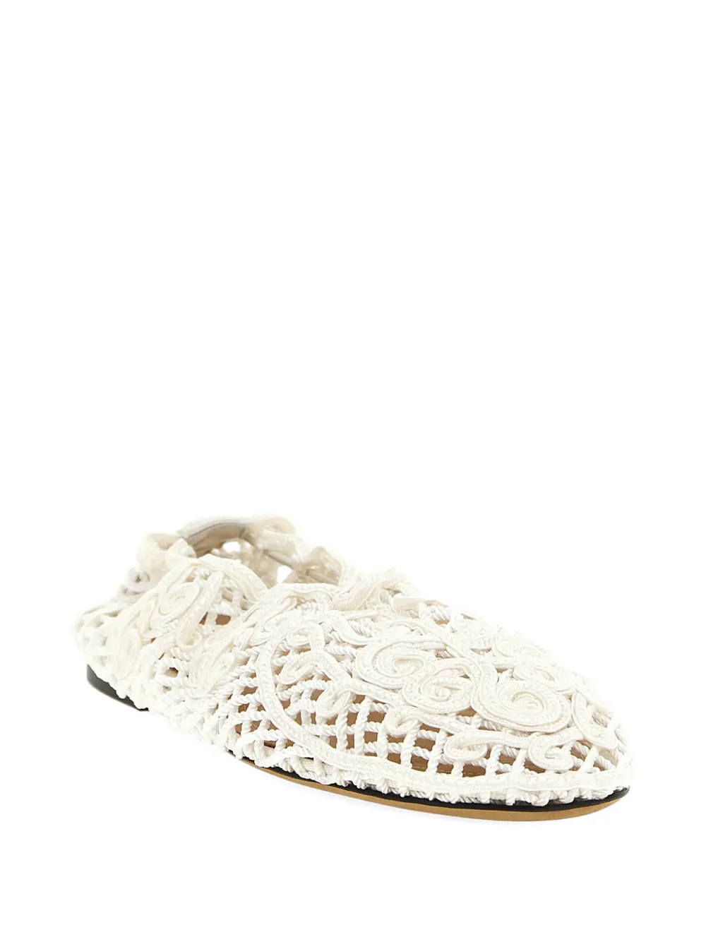 ODISSI Iris gehaakte ballerina's Beige