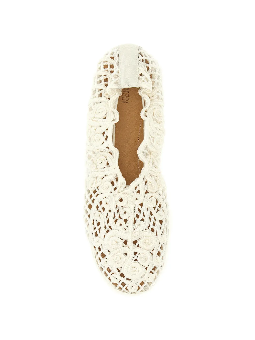 ODISSI Iris gehaakte ballerina's Beige