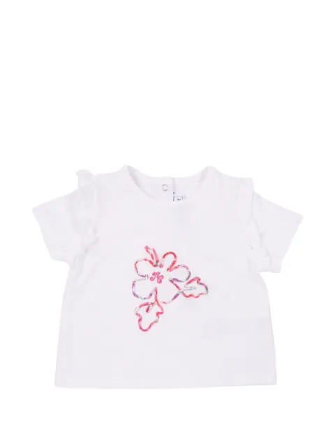 Tartine Et Chocolat ruffled floral-appliqué T-shirt