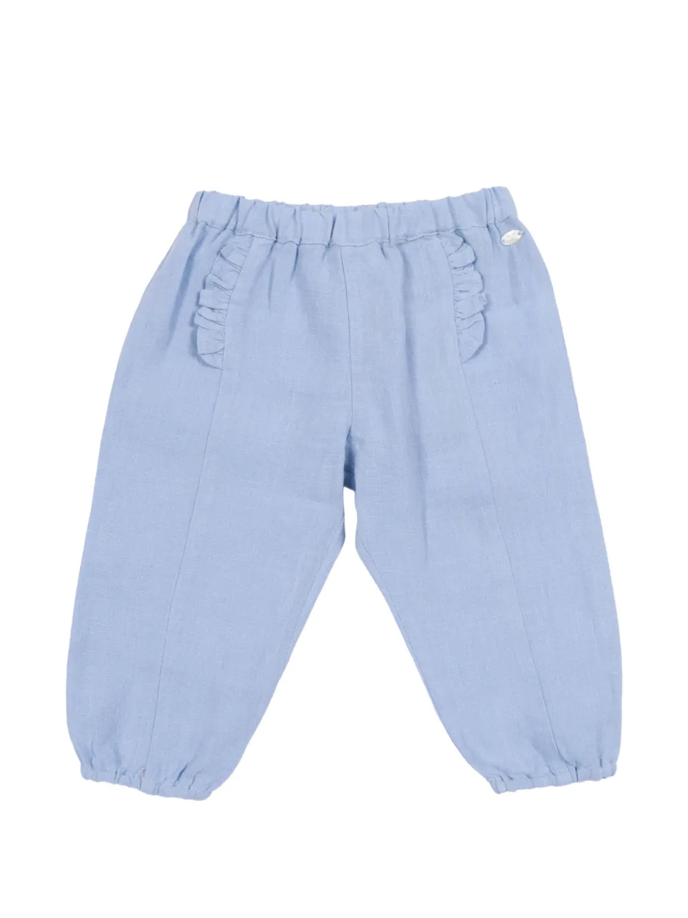 Tartine Et Chocolat linen straight-leg trousers - Blau