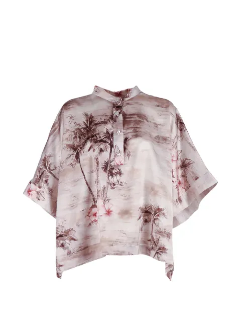 Shirtaporter palm-tree print blouse