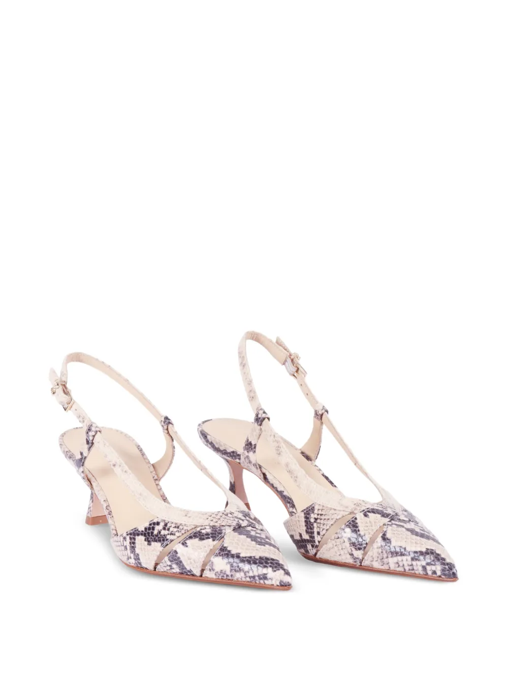 Sergio Levantesi Edda slingback pumps met uitgesneden details Beige