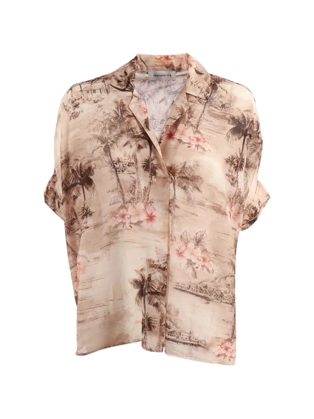 Shirtaporter tropical-print voile jacket - Toni neutri