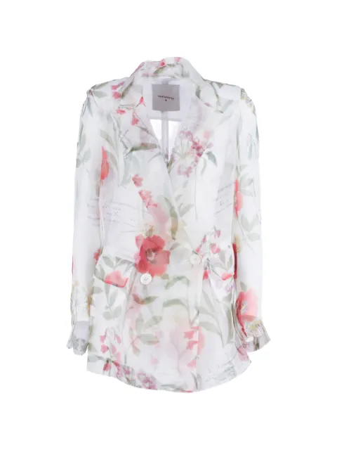 Shirtaporter floral-print organza blazer