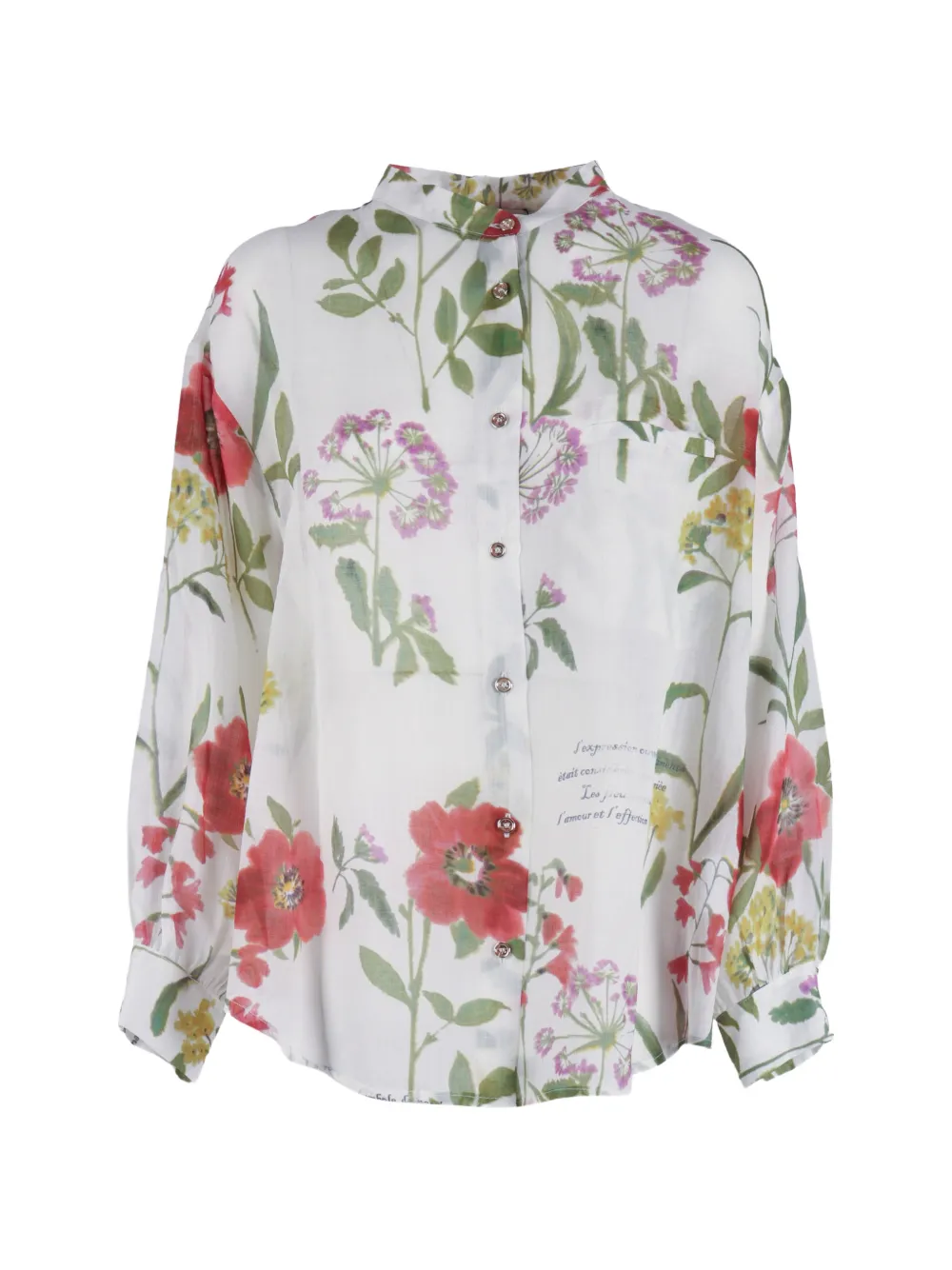 Shirtaporter floral-print blouse - Bianco