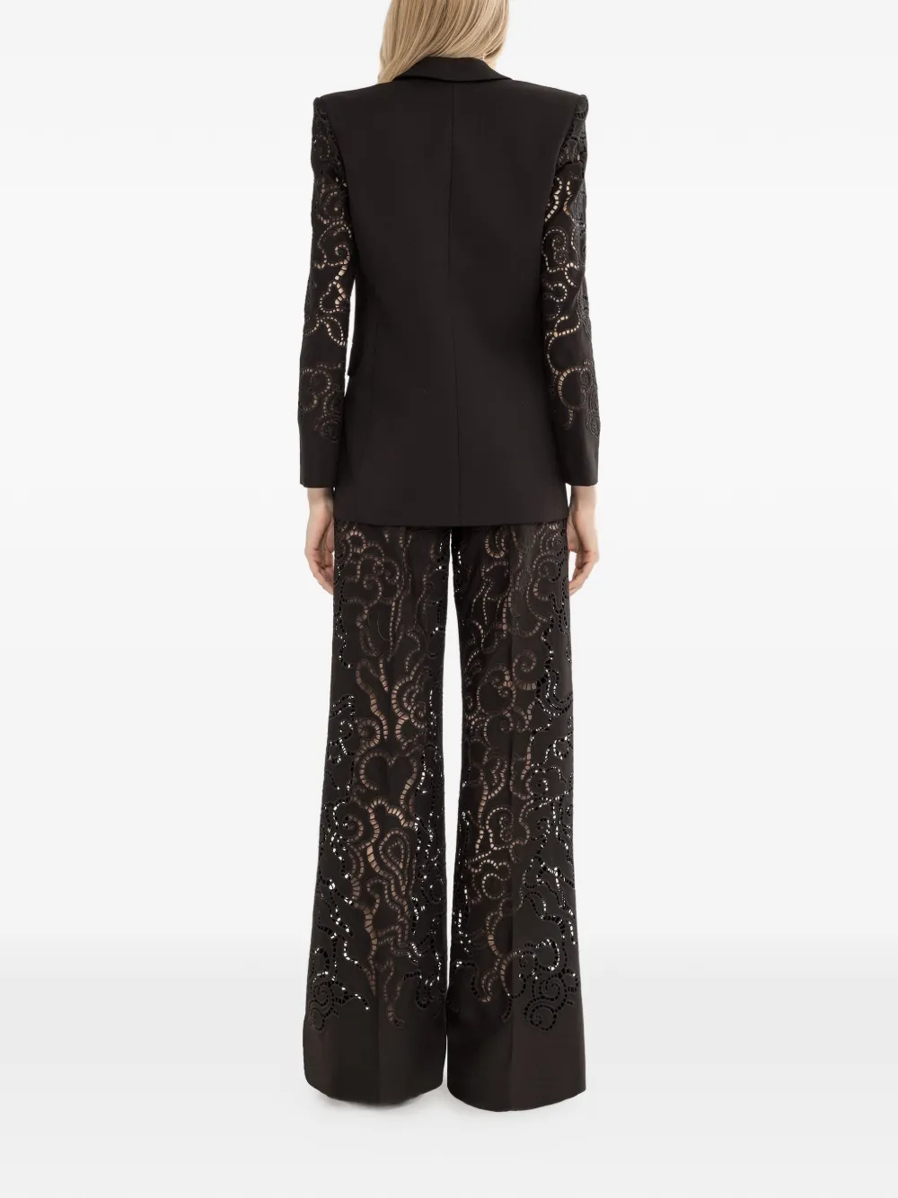 NISSA Blazer met enkele rij knopen Zwart