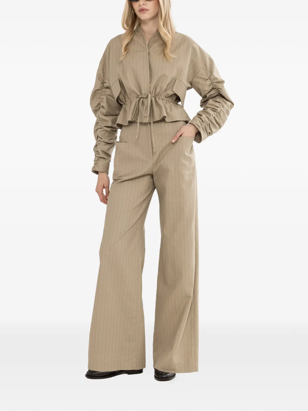  Nissa Pinstripe Trousers - Neutrals 